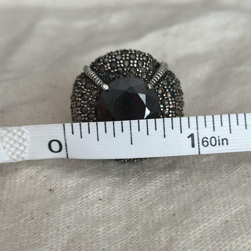 Black Spinel Ring Sz8 - Picture 5 of 5